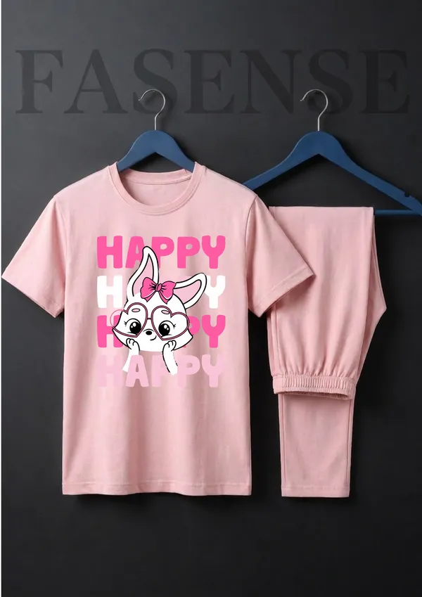 Fasense_Pure_Sinker_Cotton_Night_Suit_for_Women_("Happy_Bunny"_Edition),_Soft_&_Breathable_Loungewear_Pyjama_Set_for_Ladies