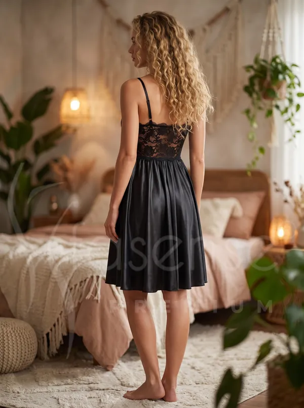 Sensual_Black_Satin_Babydoll_Nighty_with_Black_Lace_Bust_&_Adjustable_Straps