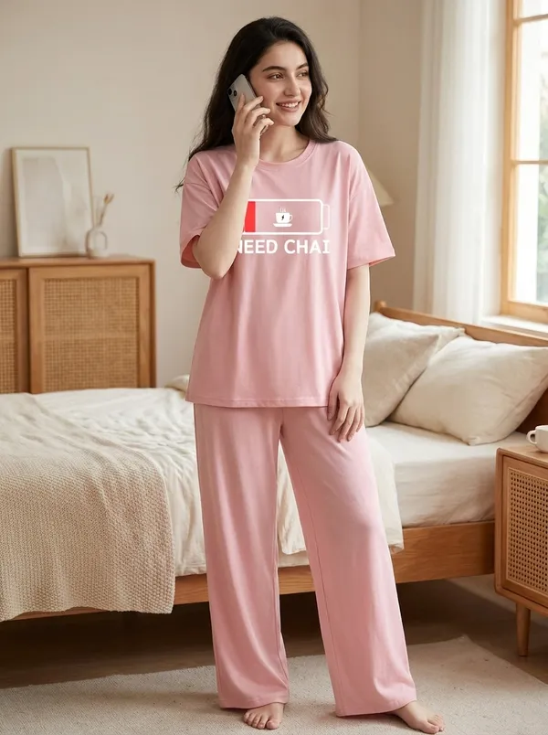 Fasense_Pure_Sinker_Cotton_Night_Suit_for_Women,__Super-Soft_Everyday_Loungewear_Tee_&_Pyjama_Set_for_Ladies_(Breathable,_Relaxed_Fit)