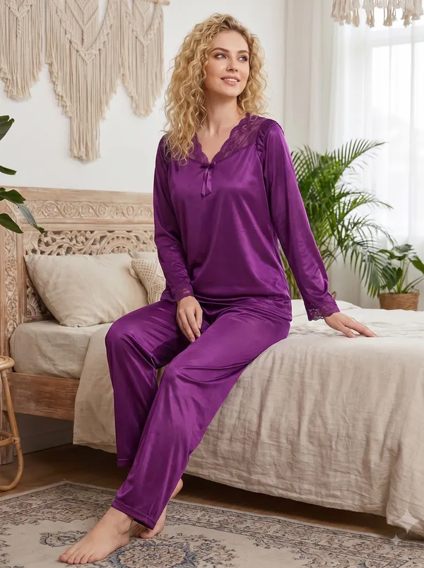 Women's_Soft_Purple_Satin_Night_Suit_-_Long_Sleeve_Top_and_Pyjama_Set