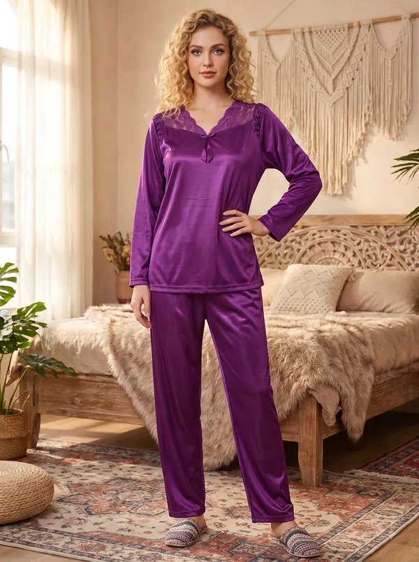 Women's_Soft_Purple_Satin_Night_Suit_-_Long_Sleeve_Top_and_Pyjama_Set