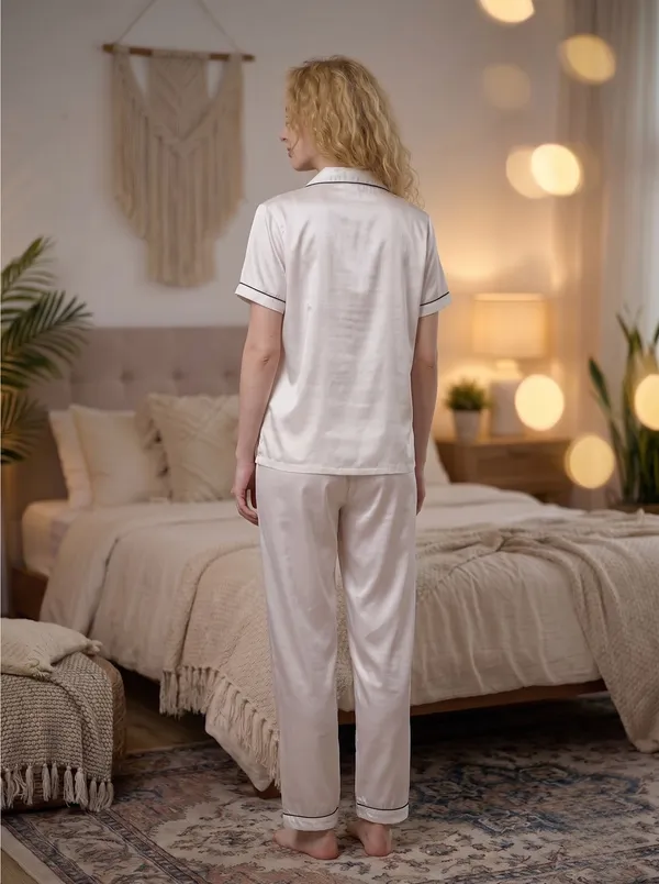Women's_White_Satin_Nightwear_Set,_Notch_Collar_Button_Down_Shirt_&_Pajama