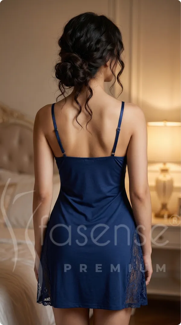 Soft_Imported_Malai_Fabric_Navy_Blue_Babydoll_Nightdress_for_Women__Deep_V_Lace_Design,_Stretch_Fit_Romantic_Lingerie_Set