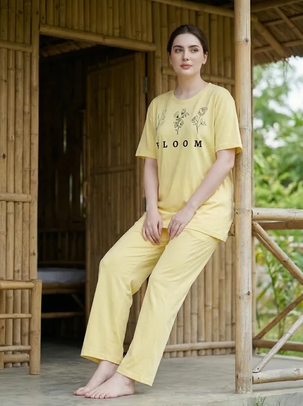 Fasense_Pure_Sinker_Cotton_Night_Suit_for_Women,__Super-Soft_Everyday_Loungewear_Tee_&_Pyjama_Set_for_Ladies_(Breathable,_Relaxed_Fit)