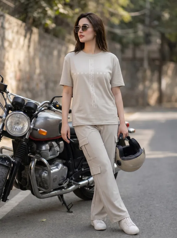 Fasense_Women's_"Proverbs"_Tencel_Modal_Lycra_Oversized_Tshirt_and_Cargo_Set_-_Wisdom_Print_Night_Suit