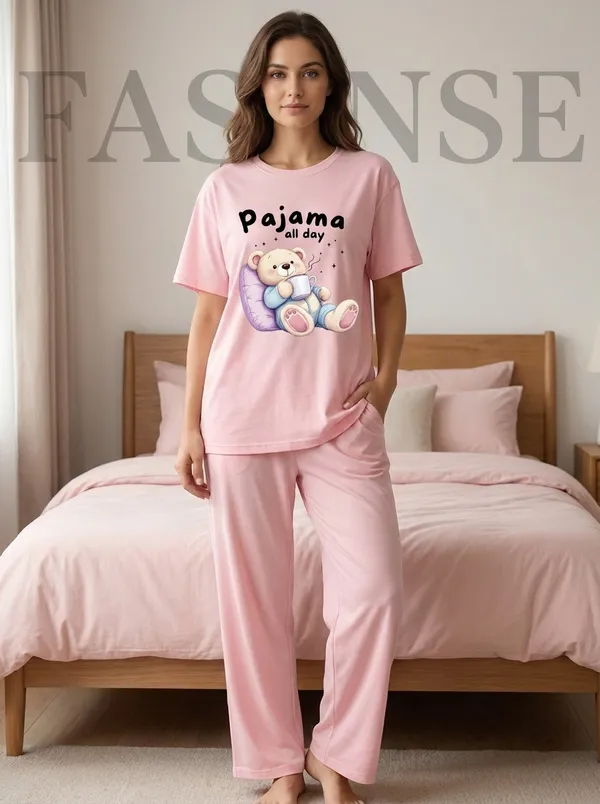 Fasense_Pure_Sinker_Cotton_Night_Suit_for_Women,__Super-Soft_Everyday_Loungewear_Tee_&_Pyjama_Set_for_Ladies_(Breathable,_Relaxed_Fit)