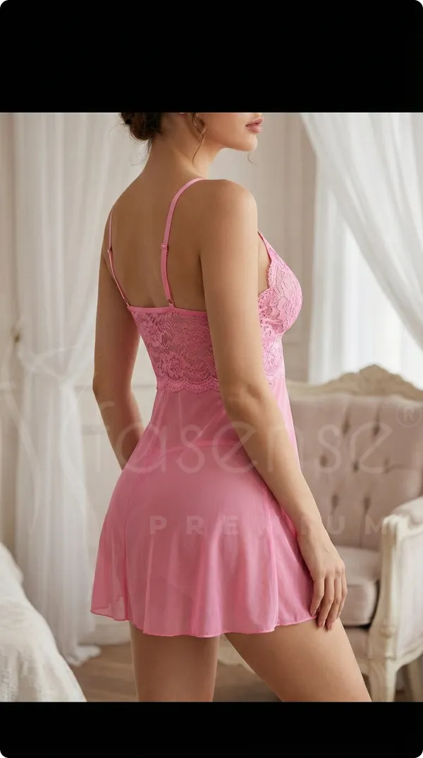 Elegant_Sheer_Power_Net_Babydoll_with_Thong_–_Women’s_Lingerie_Set_-_Pink