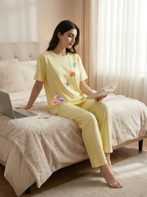 Fasense_Pure_Sinker_Cotton_Night_Suit_for_Women,__Super-Soft_Everyday_Loungewear_Tee_&_Pyjama_Set_for_Ladies_(Breathable,_Relaxed_Fit)