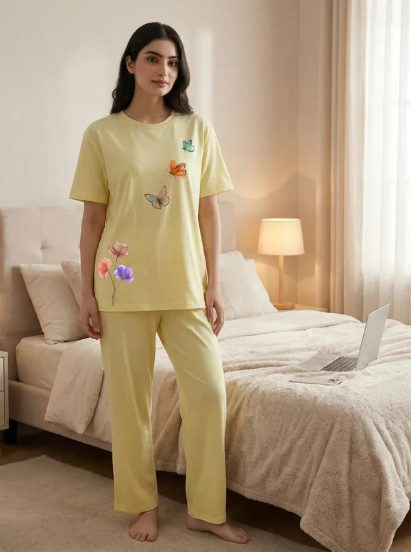 Fasense_Pure_Sinker_Cotton_Night_Suit_for_Women,__Super-Soft_Everyday_Loungewear_Tee_&_Pyjama_Set_for_Ladies_(Breathable,_Relaxed_Fit)