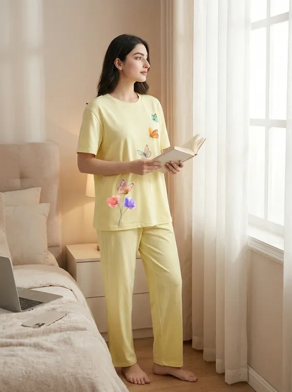 Fasense_Pure_Sinker_Cotton_Night_Suit_for_Women,__Super-Soft_Everyday_Loungewear_Tee_&_Pyjama_Set_for_Ladies_(Breathable,_Relaxed_Fit)