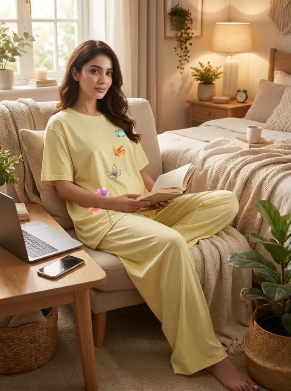 Fasense_Pure_Sinker_Cotton_Night_Suit_for_Women,__Super-Soft_Everyday_Loungewear_Tee_&_Pyjama_Set_for_Ladies_(Breathable,_Relaxed_Fit)