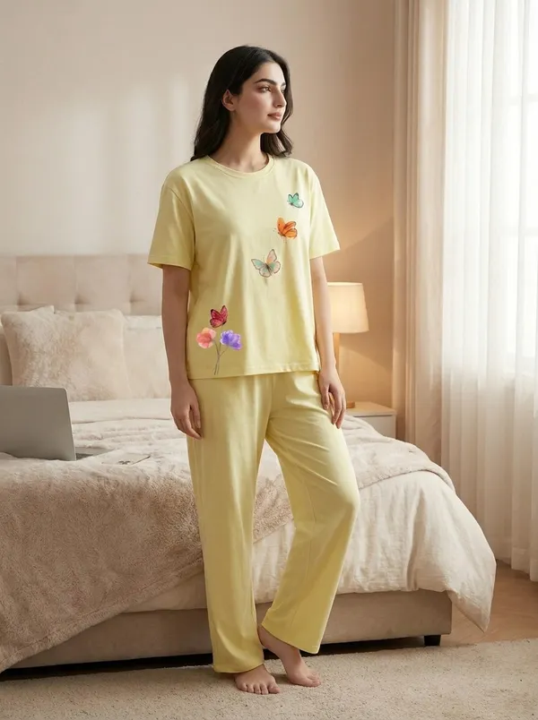 Fasense_Pure_Sinker_Cotton_Night_Suit_for_Women,__Super-Soft_Everyday_Loungewear_Tee_&_Pyjama_Set_for_Ladies_(Breathable,_Relaxed_Fit)