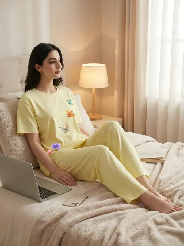 Fasense_Pure_Sinker_Cotton_Night_Suit_for_Women,__Super-Soft_Everyday_Loungewear_Tee_&_Pyjama_Set_for_Ladies_(Breathable,_Relaxed_Fit)