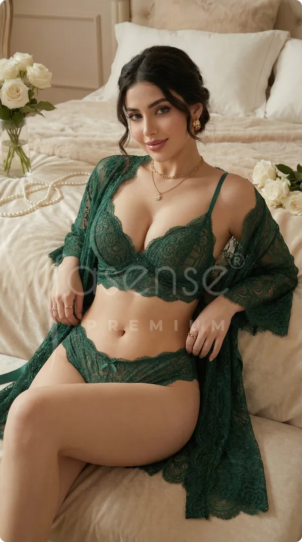 Fasense_Green_Lace_Bridal_Lingerie_Set_with_Sheer_Robe_-_Premium_3-Piece_Honeymoon_Nightwear