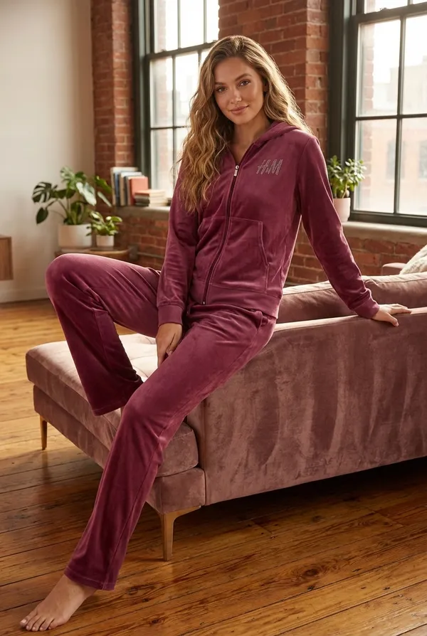 Fasense_Women's_Velvet_Supersoft_Nightsuit_Set_-_Premium_Loungewear_Pyjama_Set_for_Ladies-Wine
