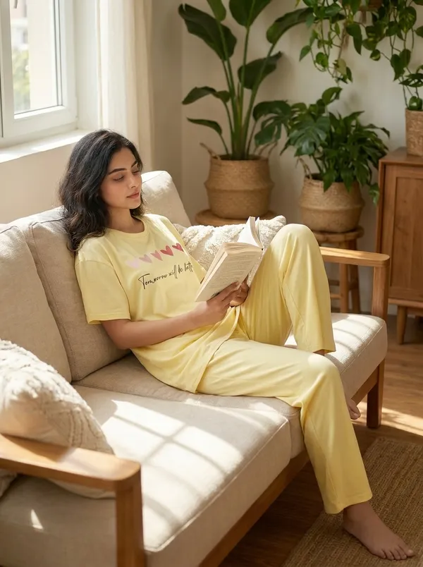 Fasense_Pure_Sinker_Cotton_Night_Suit_for_Women,__Super-Soft_Everyday_Loungewear_Tee_&_Pyjama_Set_for_Ladies_(Breathable,_Relaxed_Fit)