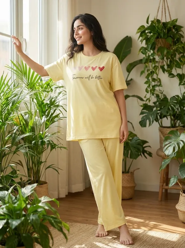 Fasense_Pure_Sinker_Cotton_Night_Suit_for_Women,__Super-Soft_Everyday_Loungewear_Tee_&_Pyjama_Set_for_Ladies_(Breathable,_Relaxed_Fit)