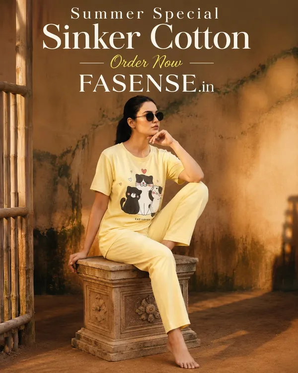 Fasense_Pure_Sinker_Cotton_Night_Suit_for_Women,__Super-Soft_Everyday_Loungewear_Tee_&_Pyjama_Set_for_Ladies_(Breathable,_Relaxed_Fit)