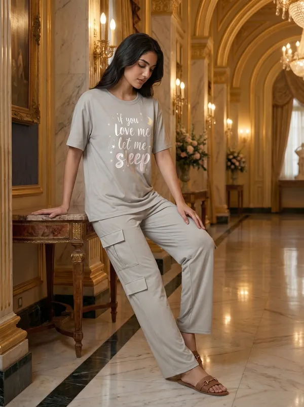 Fasense_Women's_"Let_Me_Sleep"_Tencel_Modal_Lycra_Night_Suit_-_Funny_Quote_Pyjama_Set