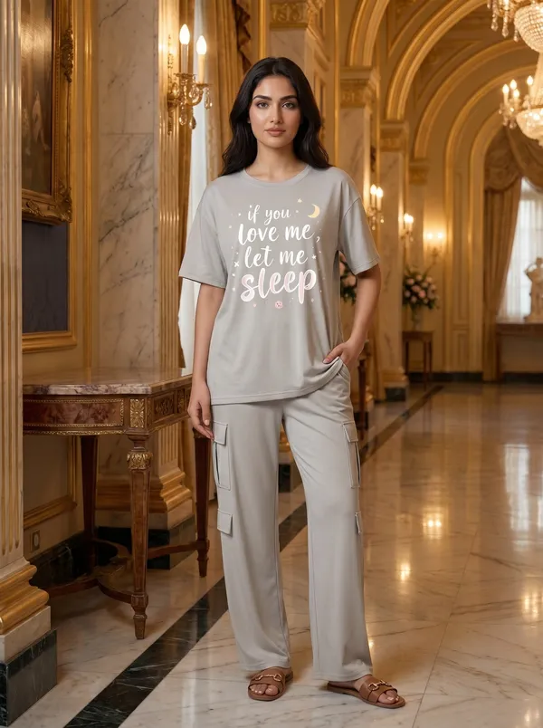 Fasense_Women's_"Let_Me_Sleep"_Tencel_Modal_Lycra_Night_Suit_-_Funny_Quote_Pyjama_Set