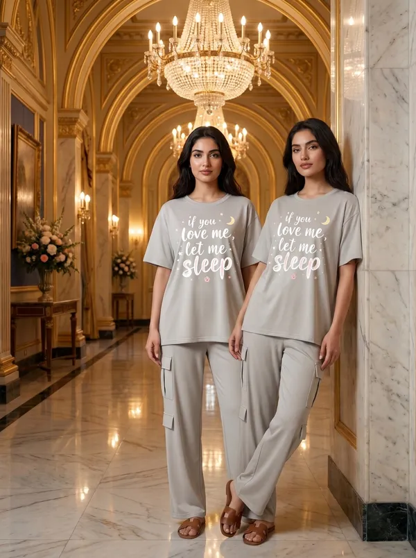 Fasense_Women's_"Let_Me_Sleep"_Tencel_Modal_Lycra_Night_Suit_-_Funny_Quote_Pyjama_Set