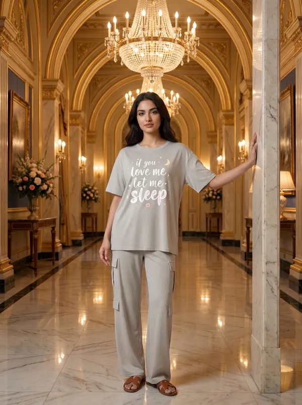 Fasense_Women's_"Let_Me_Sleep"_Tencel_Modal_Lycra_Night_Suit_-_Funny_Quote_Pyjama_Set