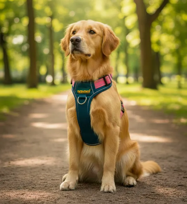 Airforce_Blue_Nylon_Night_Reflective_Large_Dog_Harness_With_3_Buckles_For_Safe_&_Comfortable_Walks