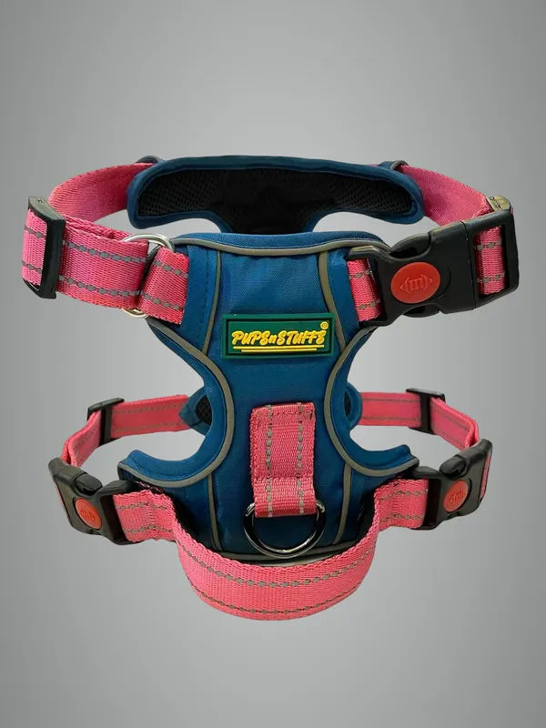 Airforce_Blue_Nylon_Night_Reflective_Large_Dog_Harness_With_3_Buckles_For_Safe_&_Comfortable_Walks