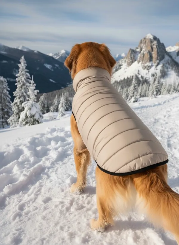 Beige_Polyester_Winter_Clothes_Reversible_Puffer_Dog_Jacket