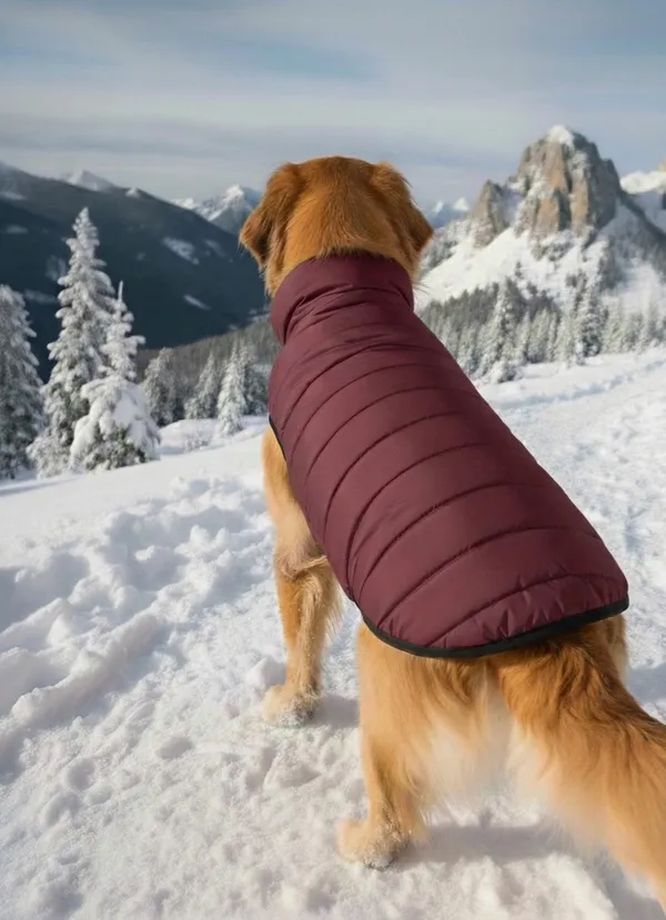 Maroon_Polyester_Winter_Clothes_Reversible_Puffer_Dog_Jacket