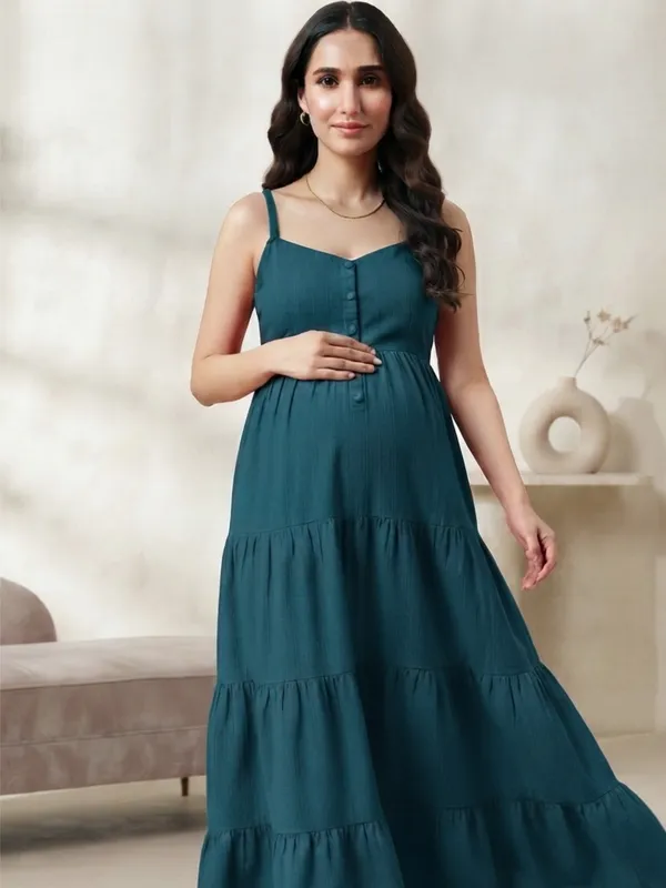 Serene_Teal_Maternity_Maxi_Dress