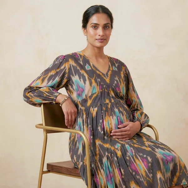 Amaya_Ikat_Print_Tiered_Maternity_Dress
