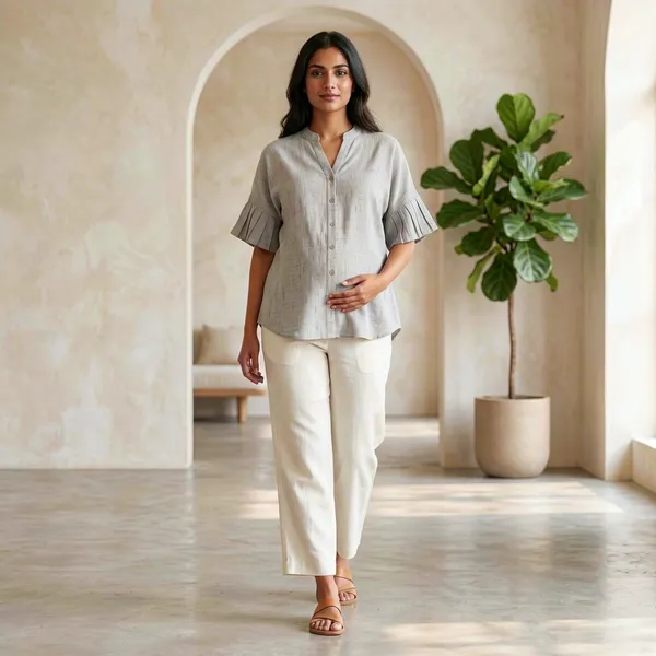 Serene_Pleated-Sleeve_Maternity_Top