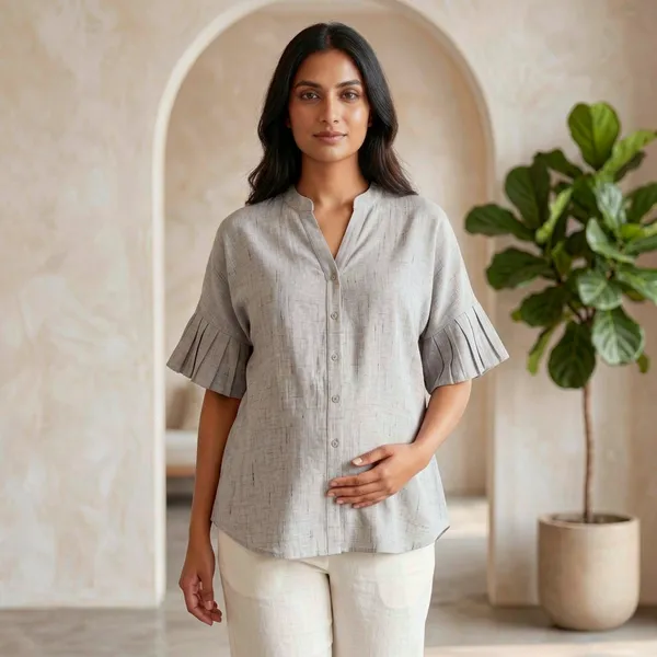 Serene_Pleated-Sleeve_Maternity_Top