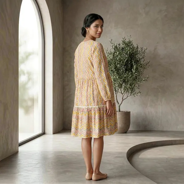 Vibrant_Chevron_Tiered_Maternity_Dress