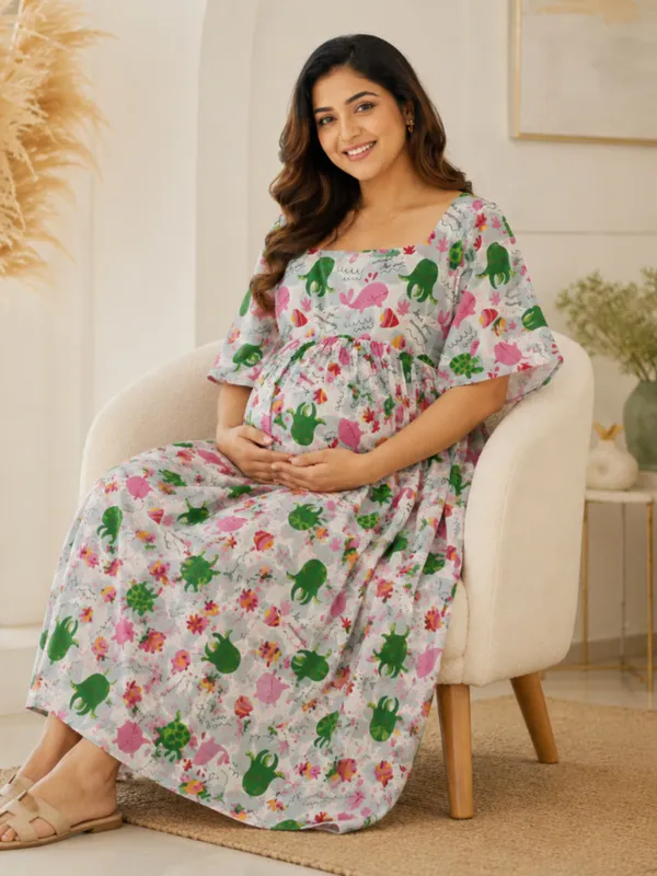 Whimsical_Ocean_Print_Maternity_Maxi_Dress