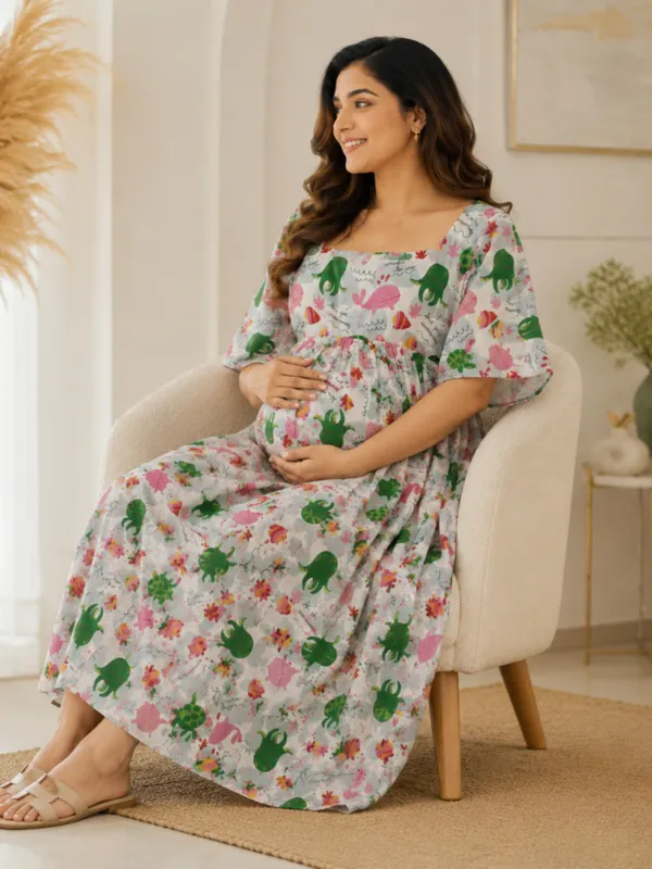 Whimsical_Ocean_Print_Maternity_Maxi_Dress