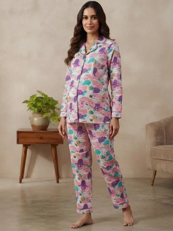 Lavender_Lagoon_Maternity_Cotton_Night_Suit