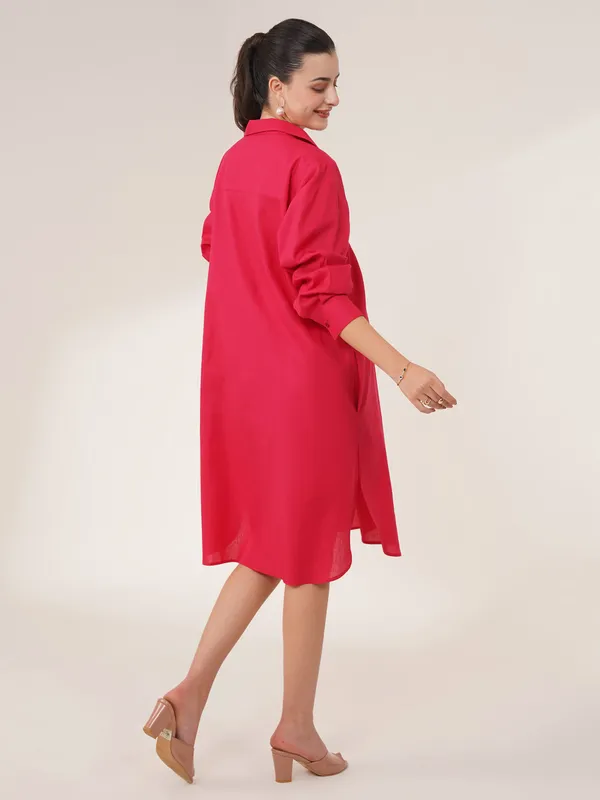 Red_Power_Shirt_Maternity_Dress