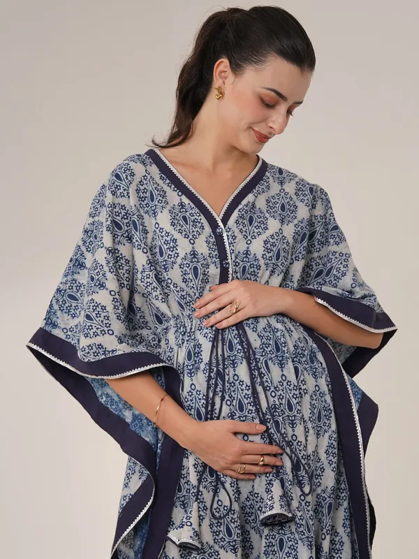 Grey_Soft_Indigo_Maternity_Kaftan_Dress