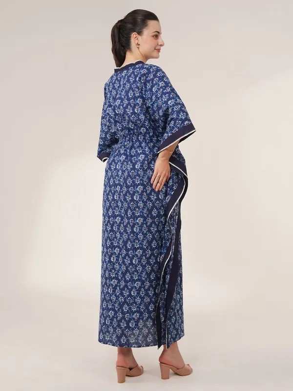 Indigo_Block_Print_Maternity_Kaftan_Dress