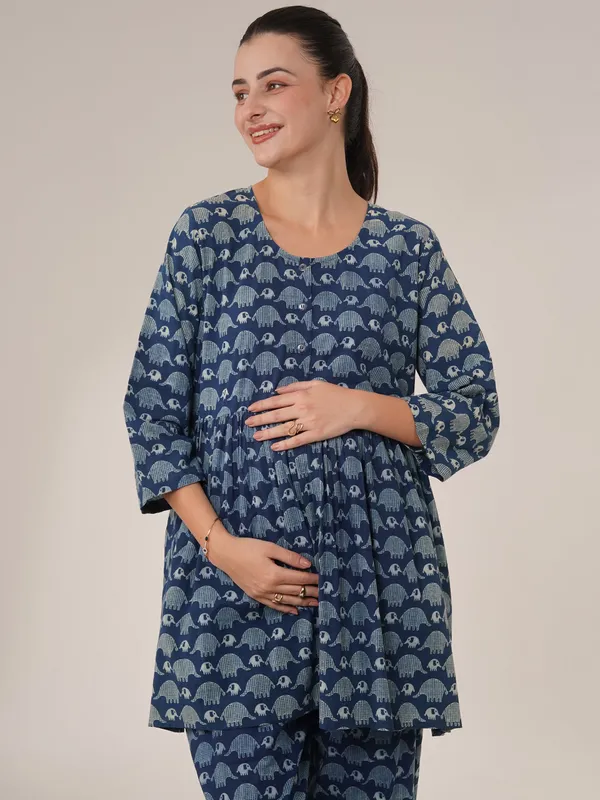 Indigo_Elephant_Print_Maternity_Night_Co-Ord_Set