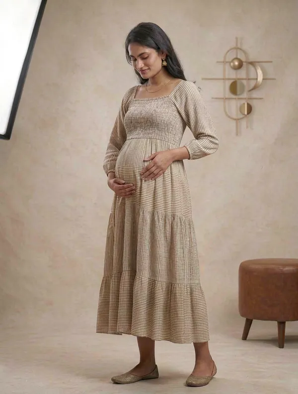Earthy_Tones_Smocked_Maternity_Maxi_Dress