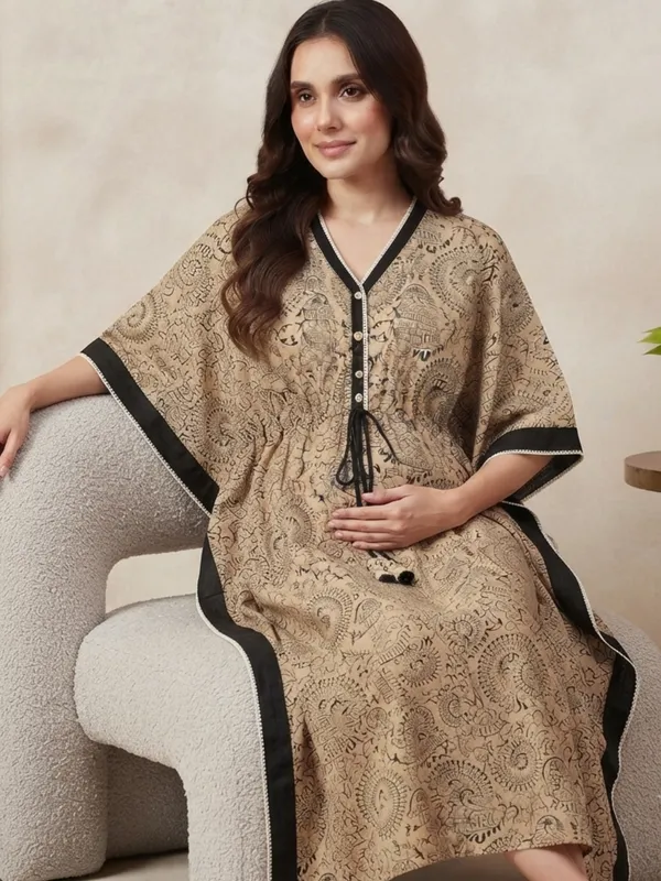Sandstone_Paisley_Maternity_Kaftan_Dress