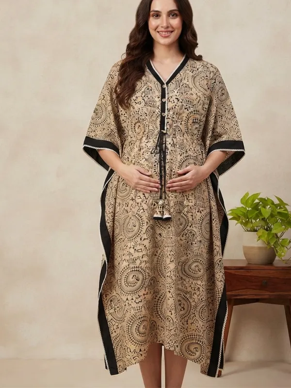 Sandstone_Paisley_Maternity_Kaftan_Dress