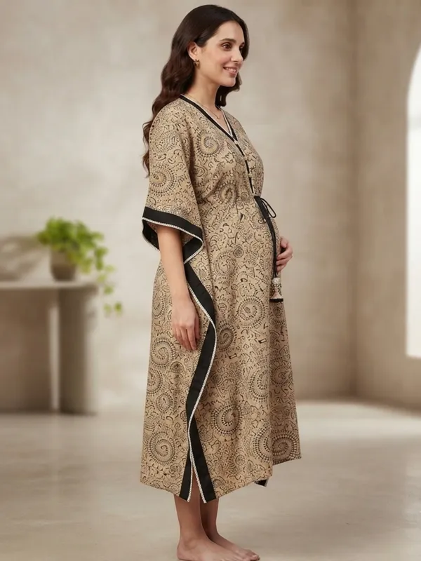 Sandstone_Paisley_Maternity_Kaftan_Dress
