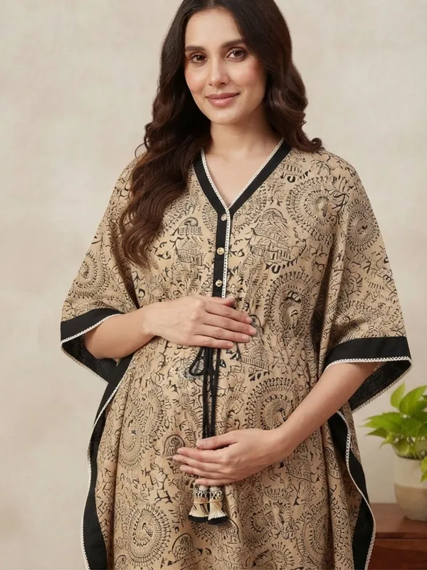 Sandstone_Paisley_Maternity_Kaftan_Dress