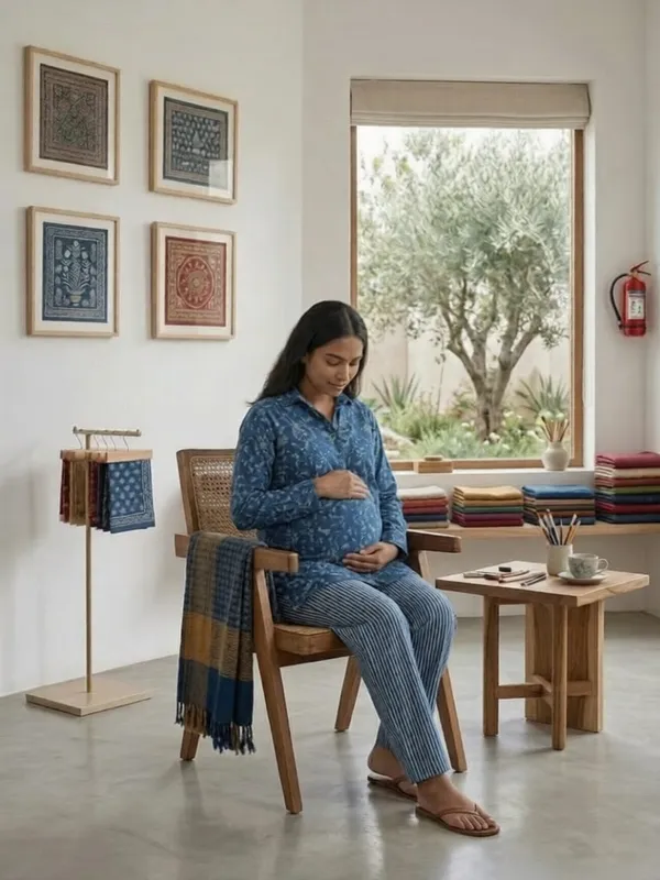 Indigo_Warli_Print_Maternity_&_Nursing_Tunic