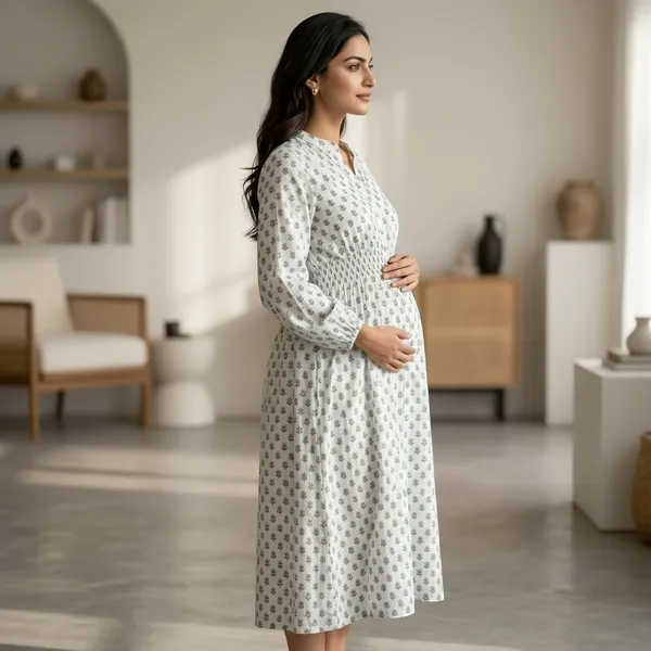 Petite_Flora_Smocked-Waist_Maternity_Dress