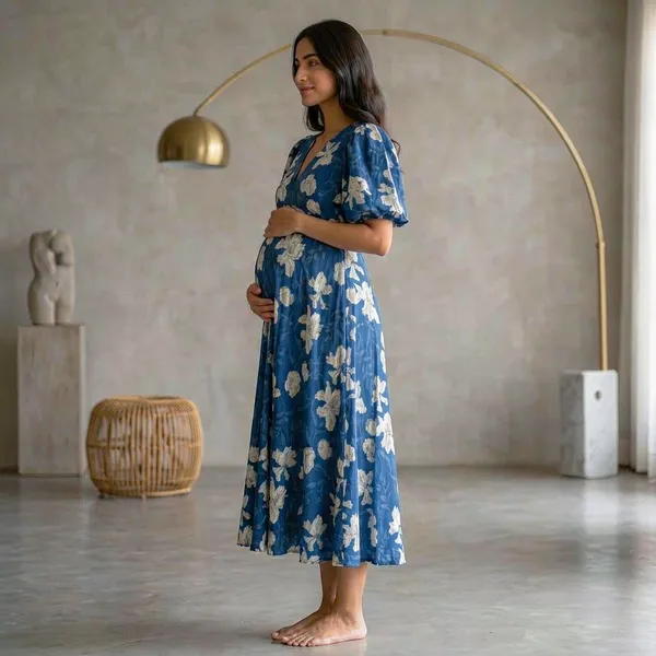 Midnight_Bloom_Maternity_V-Neck_Dress